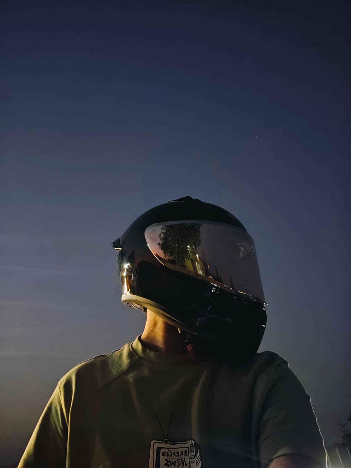 Rohit — helmet at night